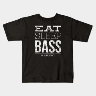 Eat Sleep Bass Repeat White Letter T-shirt Kids T-Shirt